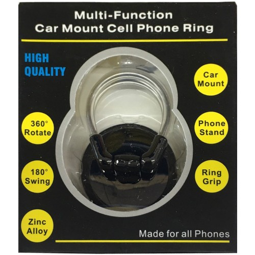 Car Phone Holder With Finger Ring Black